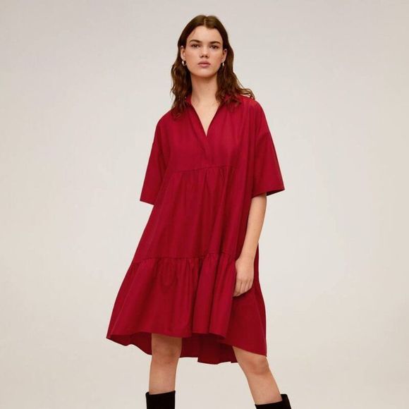 mango ruffled shirt dress